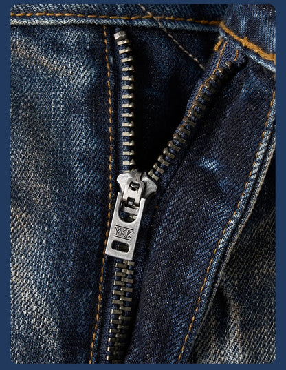 SIMWOOD High Standard Vintage Washed Selvedge Ripped Jeans