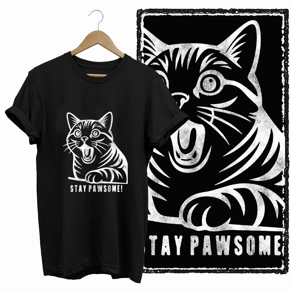 COOLMIND Black Cat Graphic T-Shirt | Women's 50-Design
