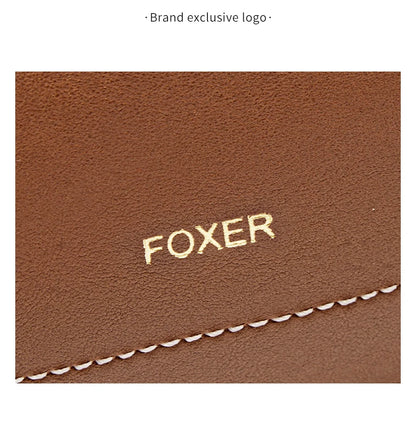 FOXER New Large Capaci Women's Handbag PU Leather Simple Retro Single Underarm Bag for Female Casual Commuting Pillow Bag Purse