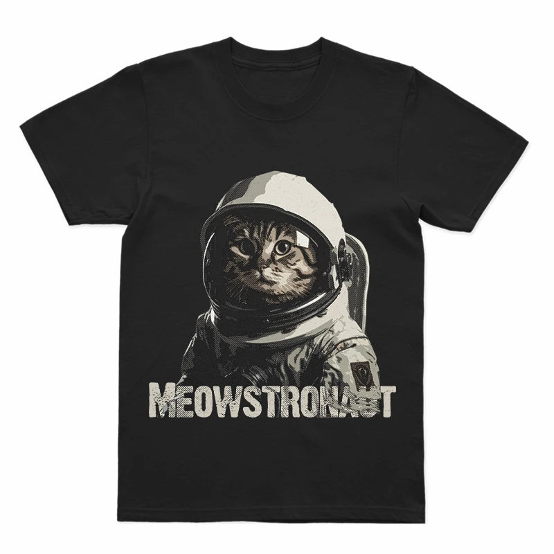 COOLMIND U0012 Astronaut Cat Graphic Cotton Tee