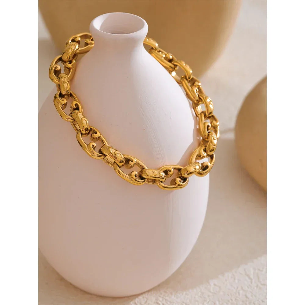 22cm Stainless Steel Cuban Chain Bracelet Bangle - ShopHub