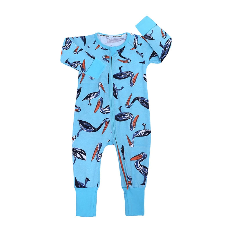 Kids Tales Little Moments Cotton-Blend Double-Zip Baby Romper
