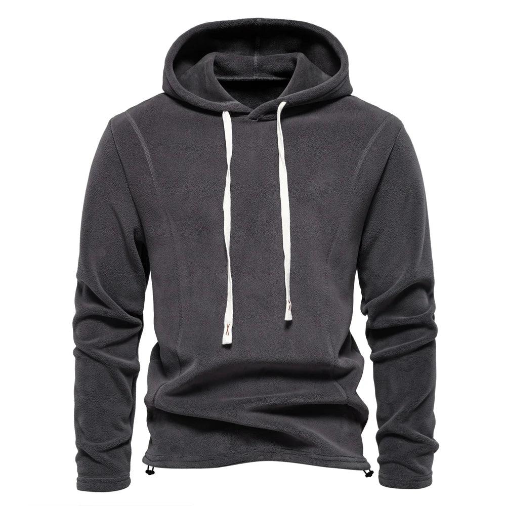 AIOPESON Solid Fleece Hoody - ShopHub