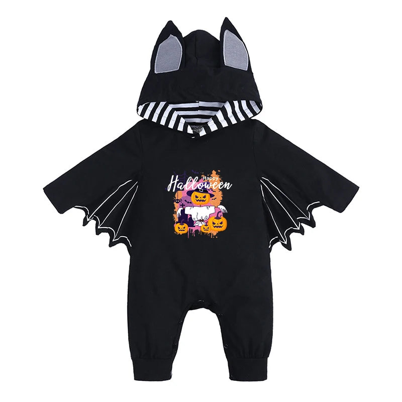 Kids Tales Batty Boo Cotton-Blend Halloween Baby Romper
