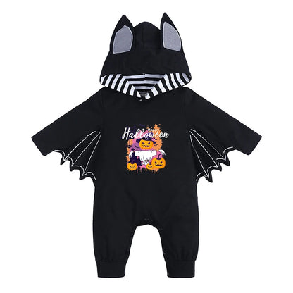 Kids Tales Batty Boo Cotton-Blend Halloween Baby Romper