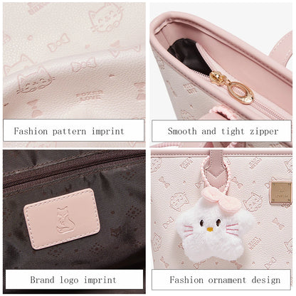 FOXER Summer New Women's Shoulder Bag PVC Leather Daily Tote Bag Female Commuting Purse Large Capacity Handbag for Everyday Use