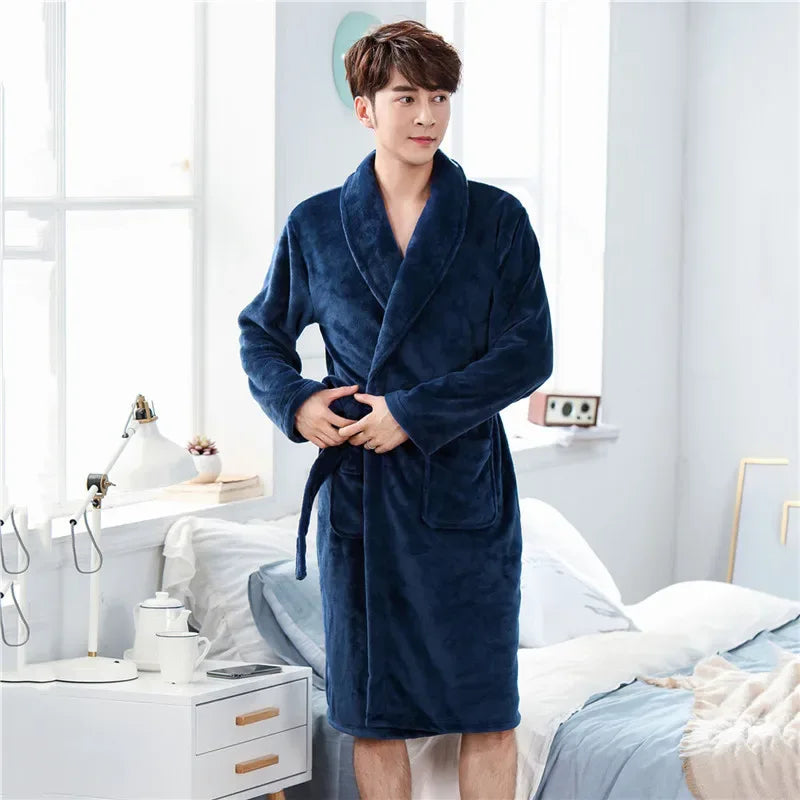 Plus Size Flannel Men’s Robes - ShopHub