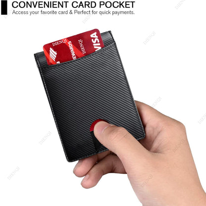Rfid Carbon Fiber Men Wallets Man Card Holder Money Bag Slim Thin Mini Wallet Male Small Short Purse Black Walet Billfold Vallet