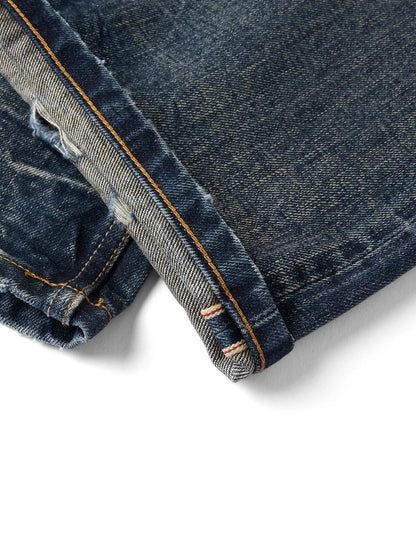SIMWOOD High Standard Vintage Washed Selvedge Ripped Jeans