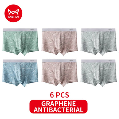 MiiOW 6Pcs Graphene Antibacterial Men's Underwear Boxershorts
