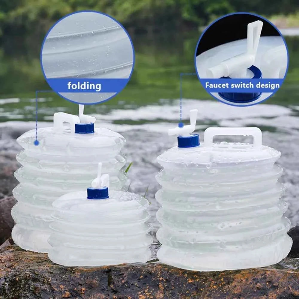 Portable Foldable Water Bag 5/10/15L, Kitchen Tools & Accessories, Collapsible Outdoor Container for Camping, Hiking, Picnic
