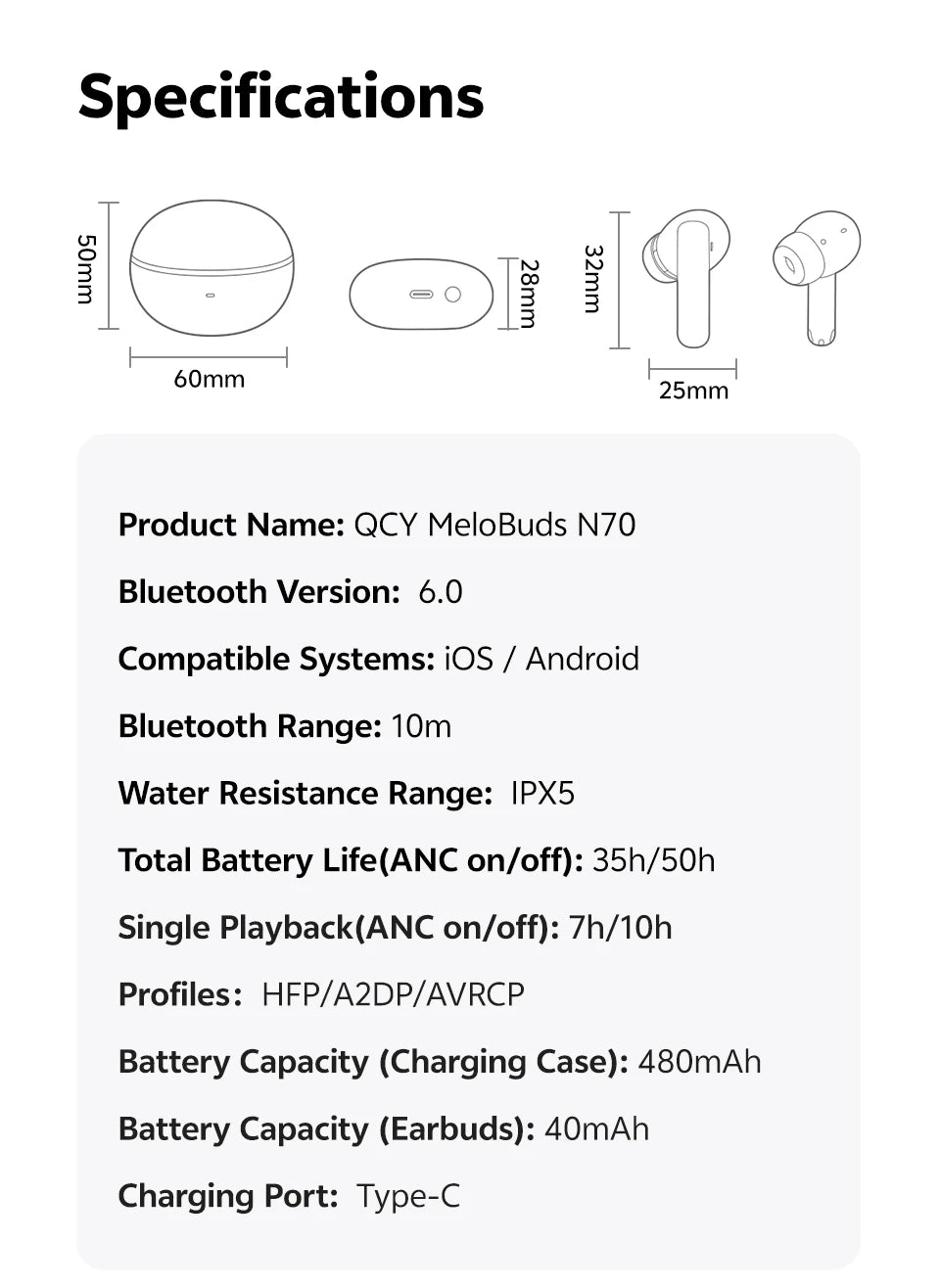 QCY HT18 Wireless Earbuds Bluetooth 6.0 with Hi-Res LDAC, Adaptive ANC, Dual-Driver Design, and In-Ear Detection - ShopHub