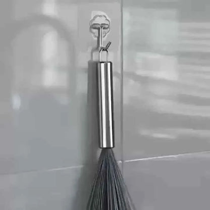 Commercial Stainless Steel Scrubber | Heavy Duty Long Handle Rust-Resistant for Pots/Pans & Grill Cleaning