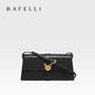 BAFELLI CAT 2026 NEW WOMEN'S BAG LUXURY BRAND FASHION RETRO STYLE DENIM TRENDING SHOULDER CLUTCH FEMALE LEATHER FLAP PURSE