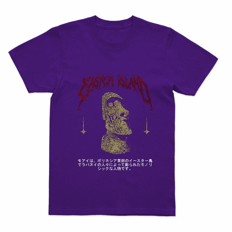 COOLMIND Easter Island Statue Graphic Cotton T-Shirt