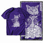 G49 Purple Big Size Cool 100% Cotton  Men's Cat Printed Graphic T-shirt |  Streetwear O-neck men's Tee Tshirt