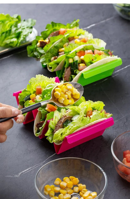 4PCS Taco Holder Rack Multicoloured Wavy Tortilla Tray