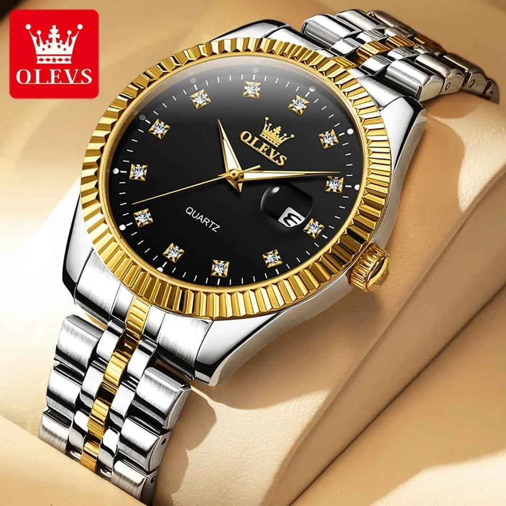 OLEVS 5526 Waterproof Watch for Men and Women - Luminous Quartz Wristwatch with Calendar - Fashionable Date Gift