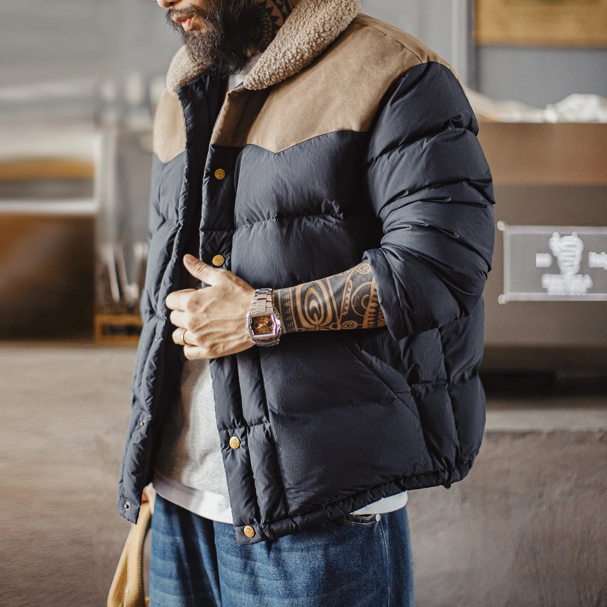Maden Premium 90% White Duck Down Puffer Jacket