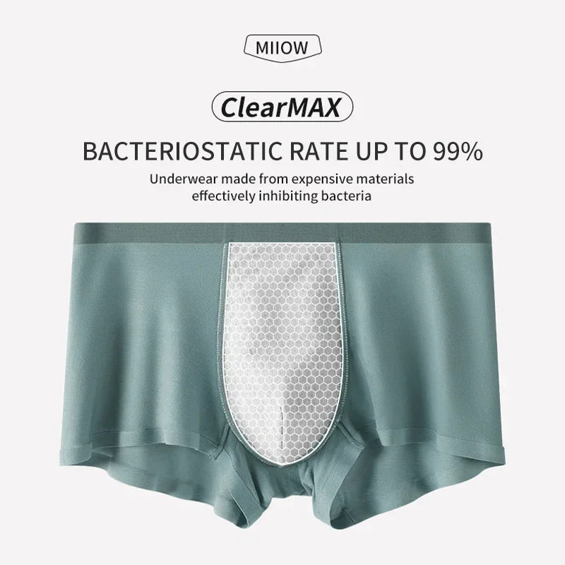 MiiOW Modal Men Underwear Boxers - 3Pcs Graphene Antibacterial Boxer Briefs
