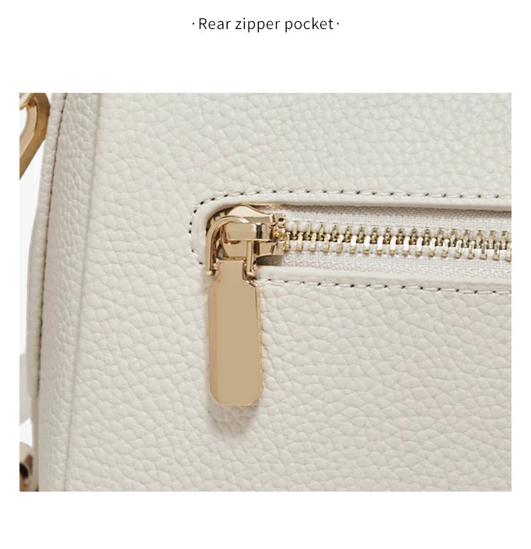 FOXER Elegant Women's Handbag In Genuine White Leather
