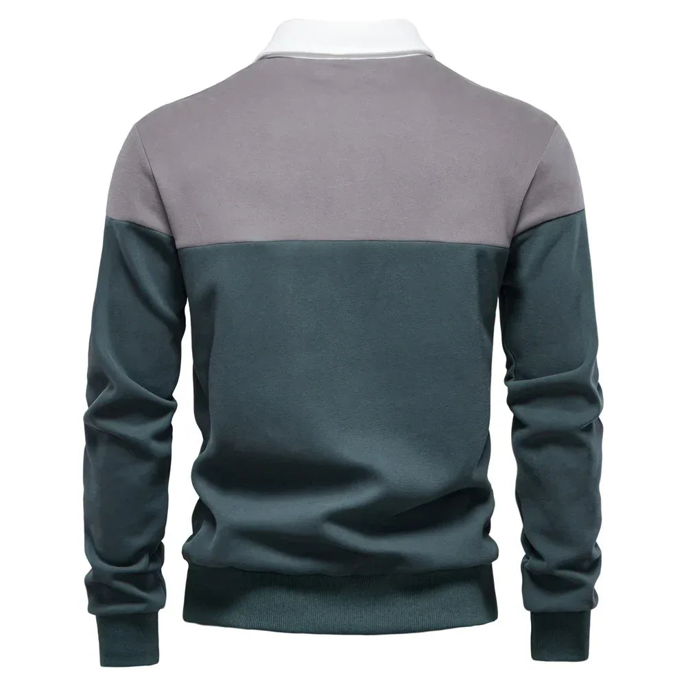 AIOPESON Men's Premium Cotton Block Sweatshirts - ShopHub
