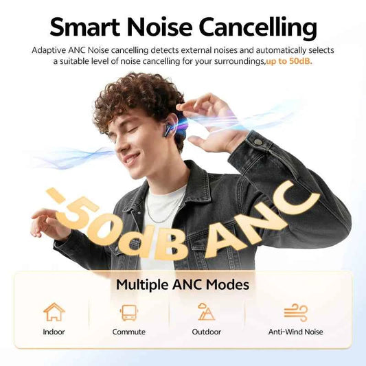 QCY T13 Pro Wireless Earphones with Hybrid ANC, 6 Mics and 47 Hours Playtime