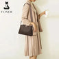 FOXER Genuine Leather Women's Shoulder Bag 2026 Casual Lager Tote Bag PVC Female Crossbody Purse