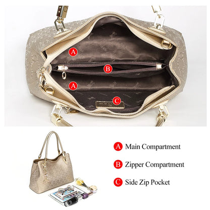 FOXER Elegant Mom Bag — Premium Split Leather Tote for Work & Daily Wear