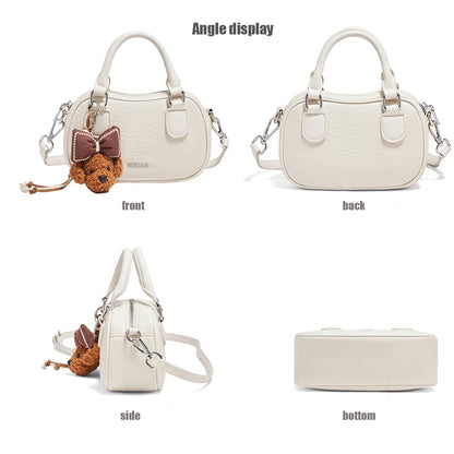 FOXER White Cowhide Leather Women's Shoulder Bag