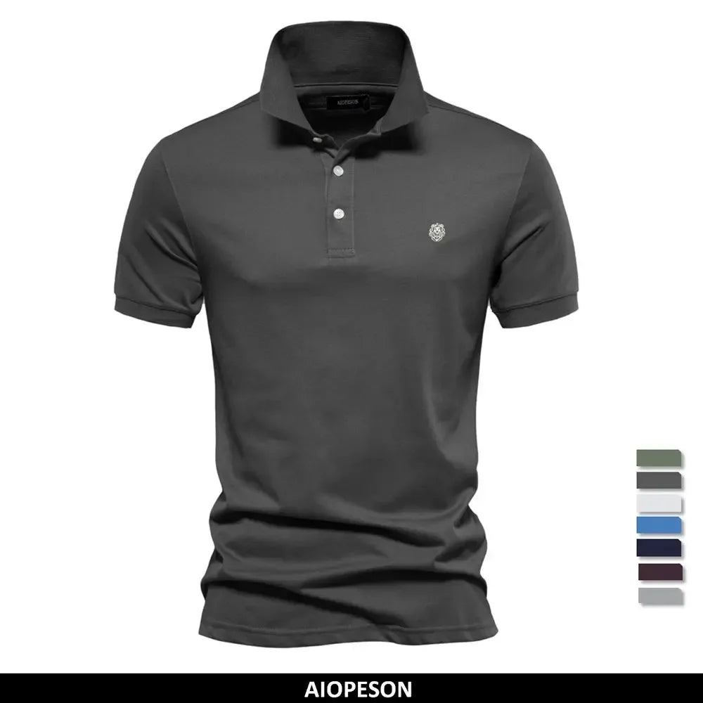 AIOPESON's 100% Cotton Embroidery Polo Shirts - ShopHub