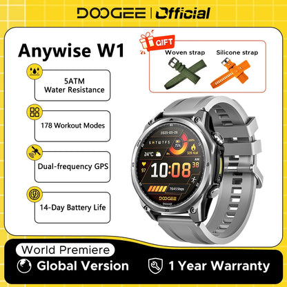 DOOGEE Anywise W1 GPS Smartwatch – AMOLED & Bluetooth Calling