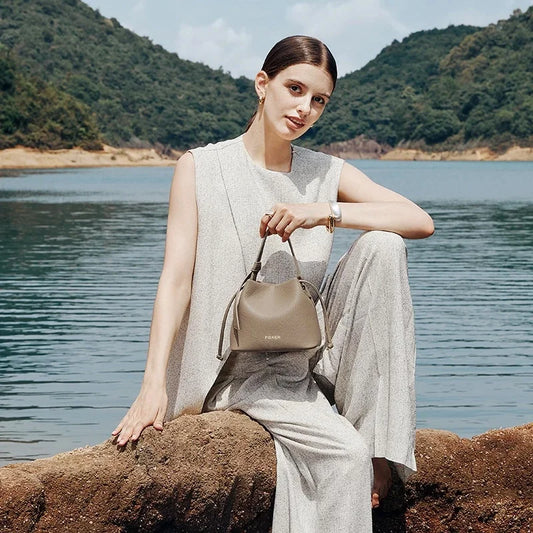 FOXER Brand Women's Top-handle Bucket Bag  2026 New Trendy Hot Selling Fashion Versatile Female Shoulder Crossbody Bag Purse