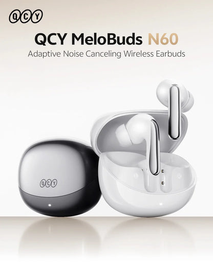 QCY MeloBuds N60 Wireless Earphone - Bluetooth 6.0, Bass Boost, Hi-Res Audio, Hybrid ANC, 45Hrs Playback - ShopHub