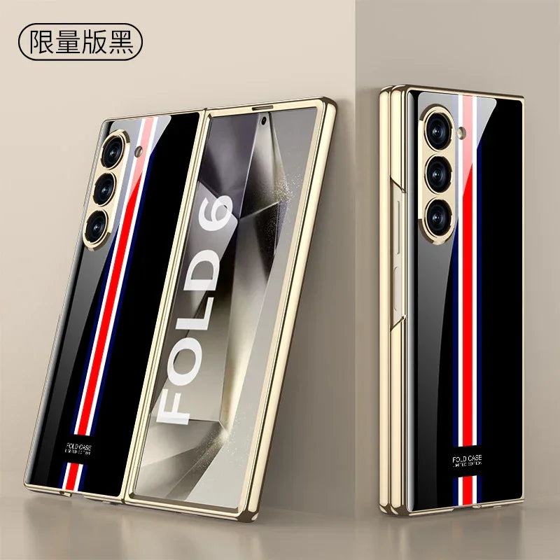 GKK Painted Tempered Glass Case for Samsung Galaxy Z Fold 6 & Galaxy Z Fold 5 Case - ShopHub