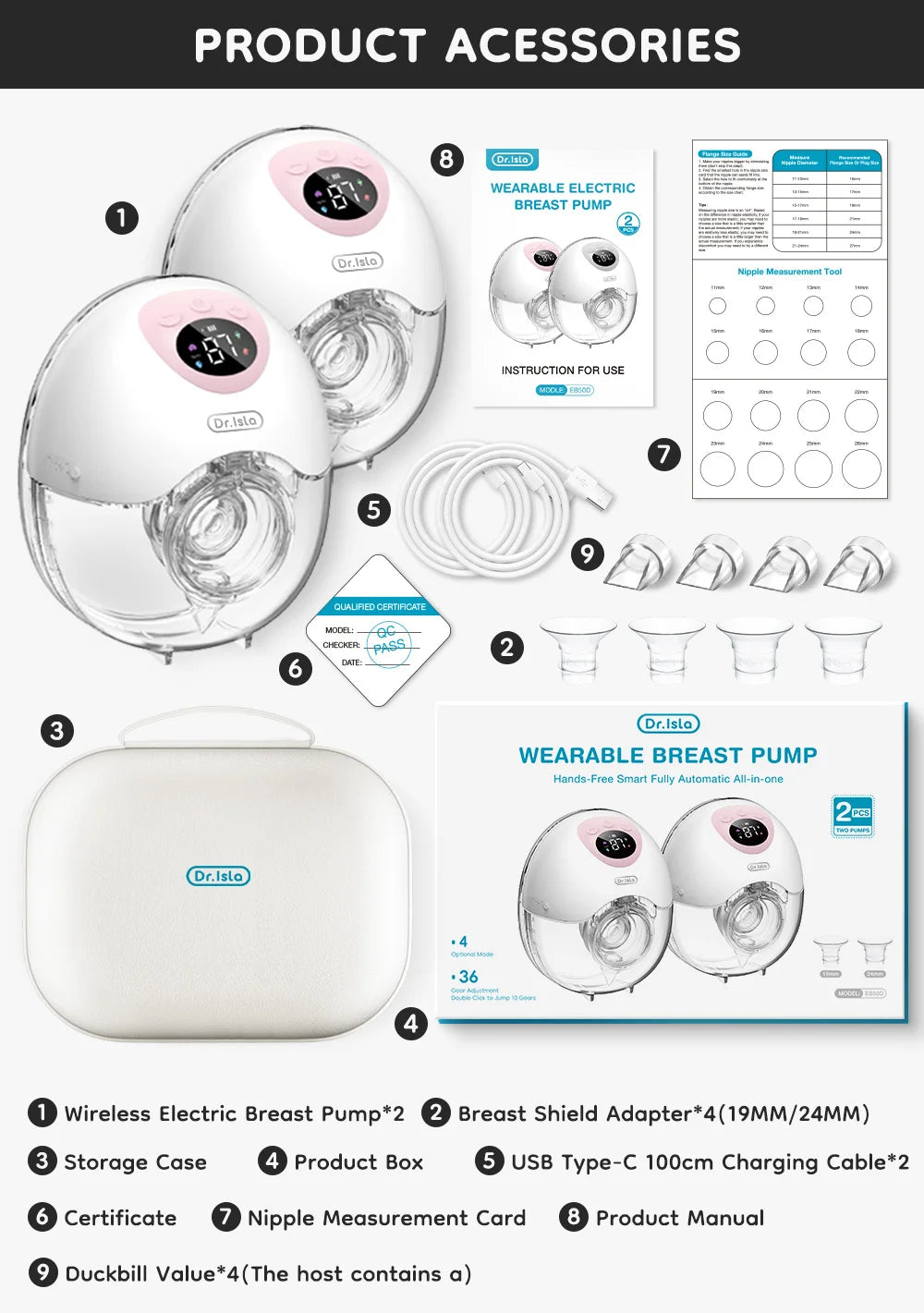 Dr.Isla Wearable Electric Breast Pump EB50