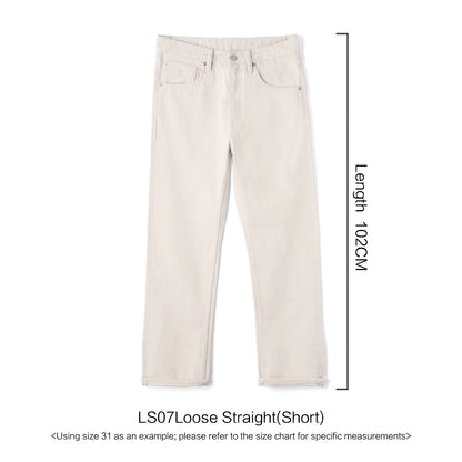 SIMWOOD High Standard 2026 Autumn Winter New Loose Straight 15oz Heavyweight White Selvedge Jeans Men Plus Size Denim Pants