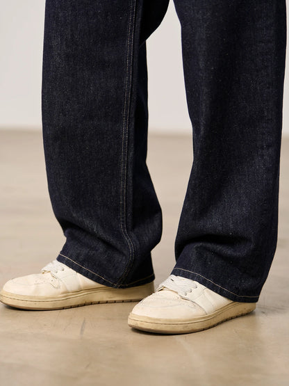 SIMWOOD High Standard 2026 Spring Summer New Baggy Style 12oz  Natural Hemp Cotton Blend  Fabric Jeans Men Vintage Denim Pants