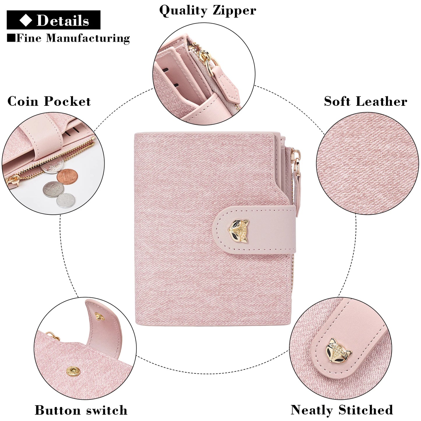 FOXER Women's Soft PU Leather Coin Wallet