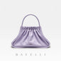 BAFELLI Ruched Genuine Leather Tote Bag