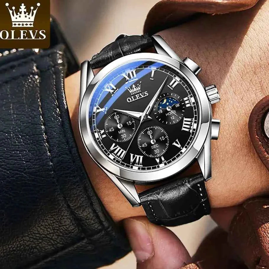 OLEVS 2871 Waterproof Watch - Original Quartz Luminous Business Sports Watch for Men & Women with Gift Box