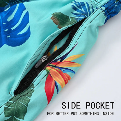 Men's breathable summer boardshorts by ShopHub NZ with mesh liner, pockets, quick-dry fabric, ideal for gym, running, or swimming.