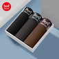 MiiOW 3Pcs Men's Cotton Boxer Shorts Antibacterial Breathable Underwear