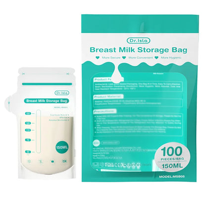 Dr.Isla Breast Milk Storage Bags — 100 Piece, 150ml Capacity