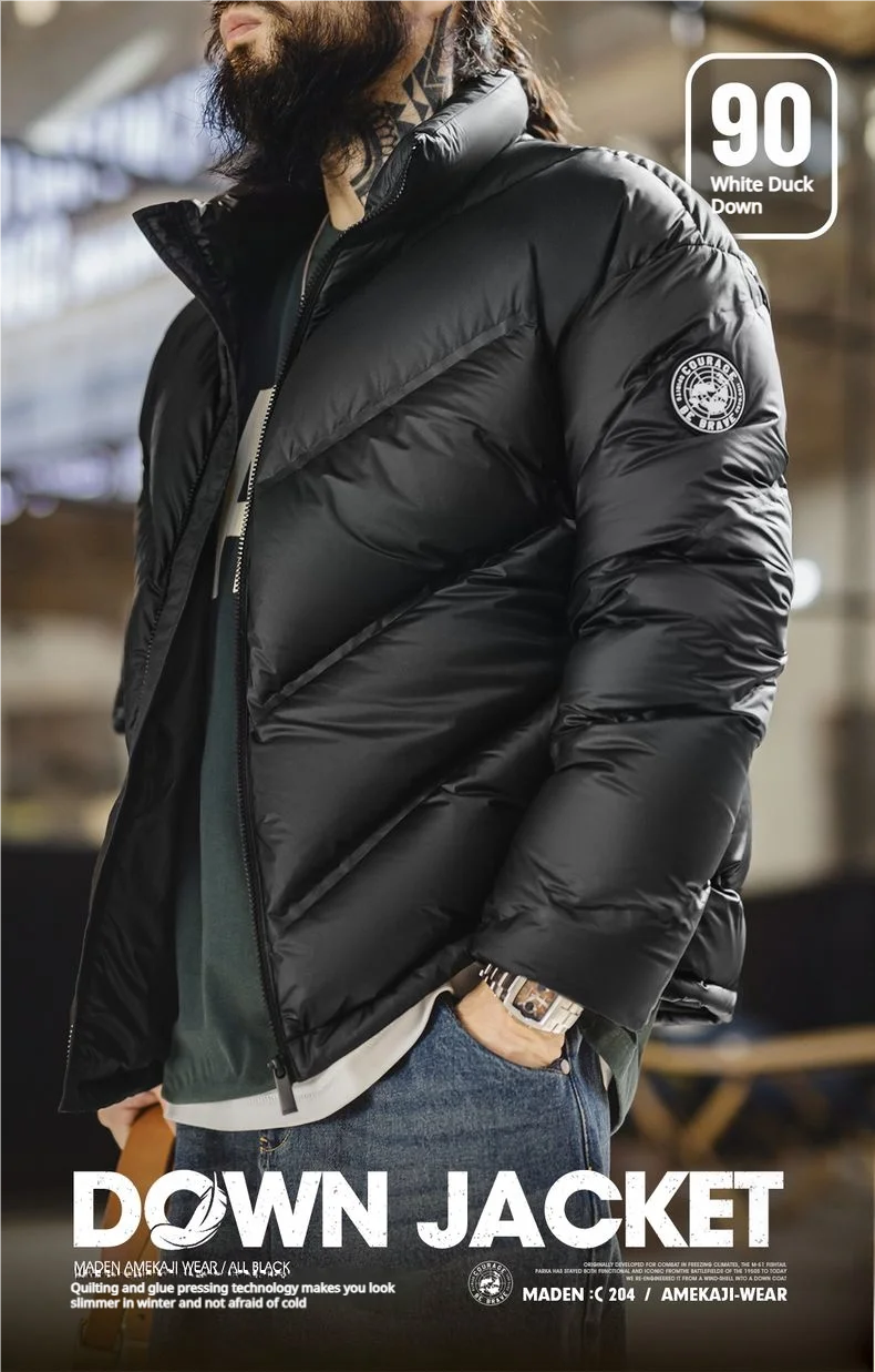 Maden Men's 90% White Duck Down Jacket
