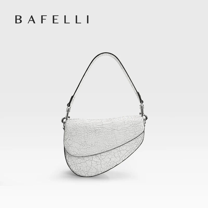 BAFELLI Animal-Print Cow Leather Saddle Bag