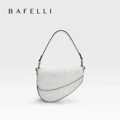 BAFELLI Animal-Print Cow Leather Saddle Bag