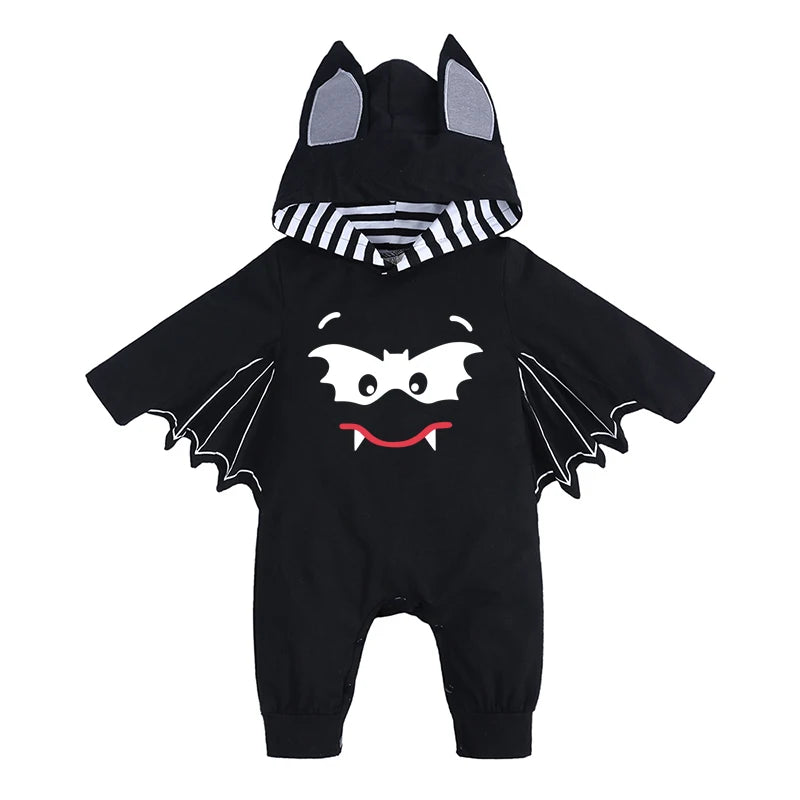 Kids Tales Batty Boo Cotton-Blend Halloween Baby Romper