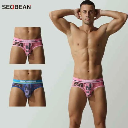 SEOBEAN Men's Breathable Underwear - Comfortable U Convex Pouch Triangle Briefs for Stylish Men
