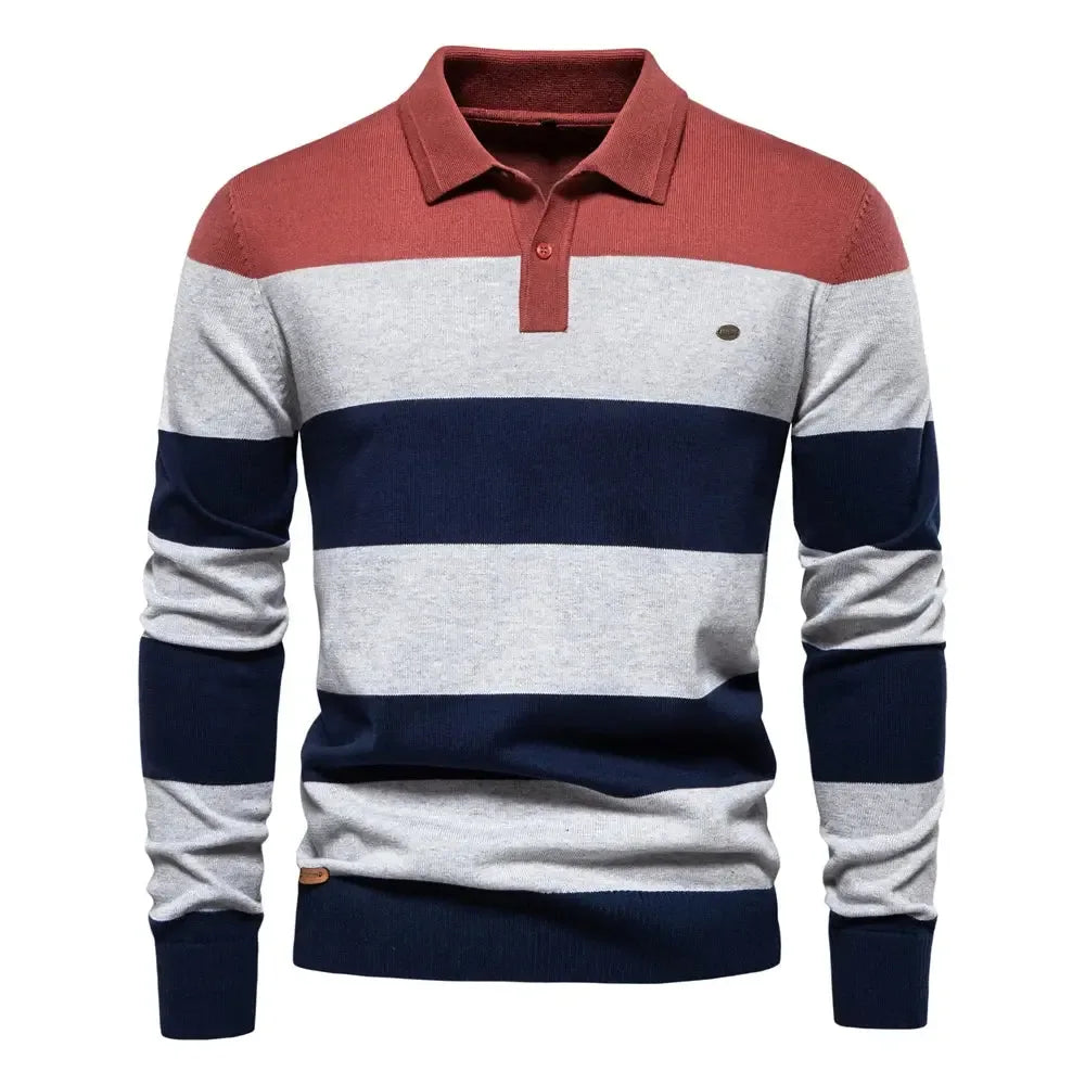 AIOPESON Men's Strip Cotton Sweaters - ShopHub